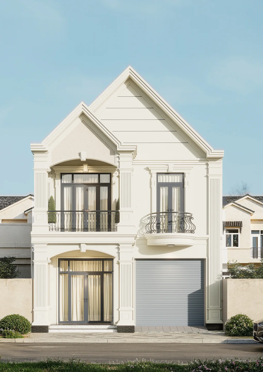 Phối cảnh mặt tiền — Mặt tiền chính diện