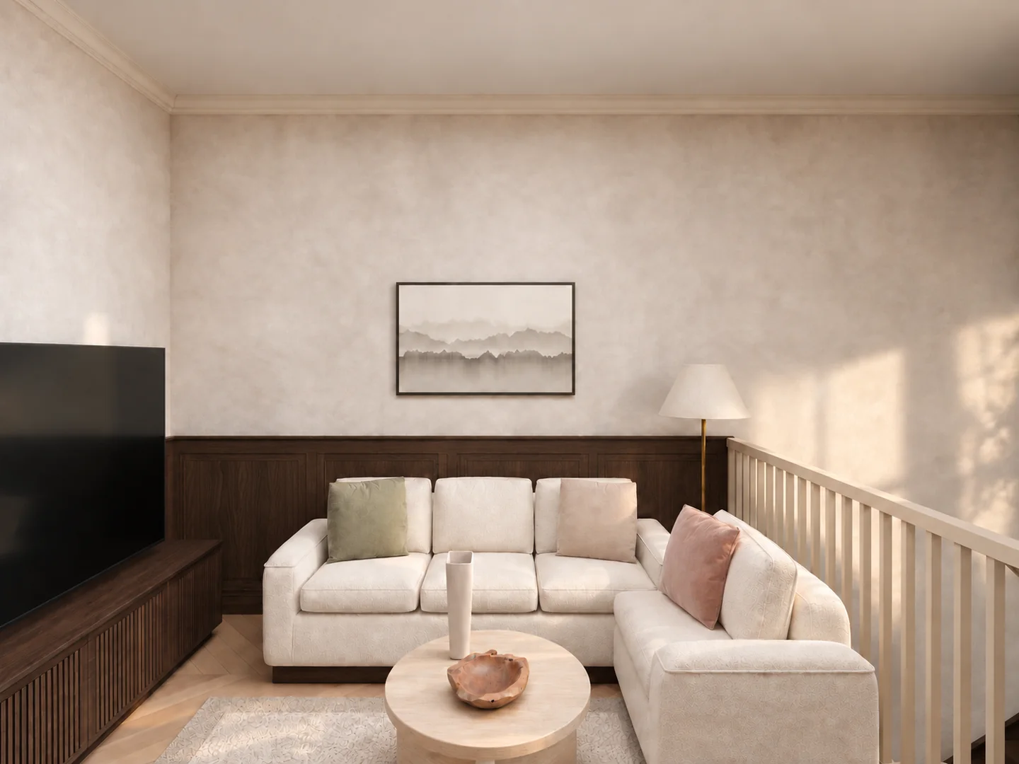 Phối cảnh nội thất — Sofa phòng sinh hoạt chung