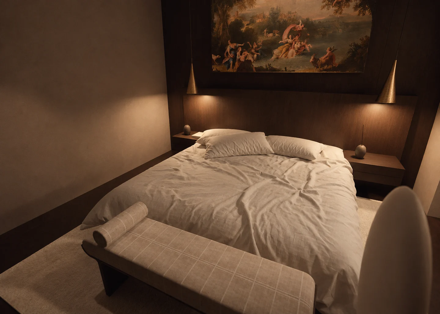Phối cảnh nội thất — Ghế dài cuối giường