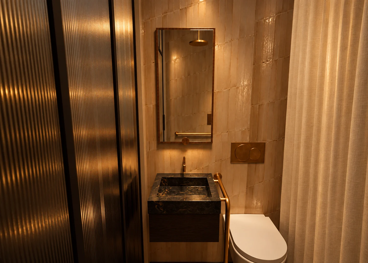 Phối cảnh nội thất — Tường lavabo