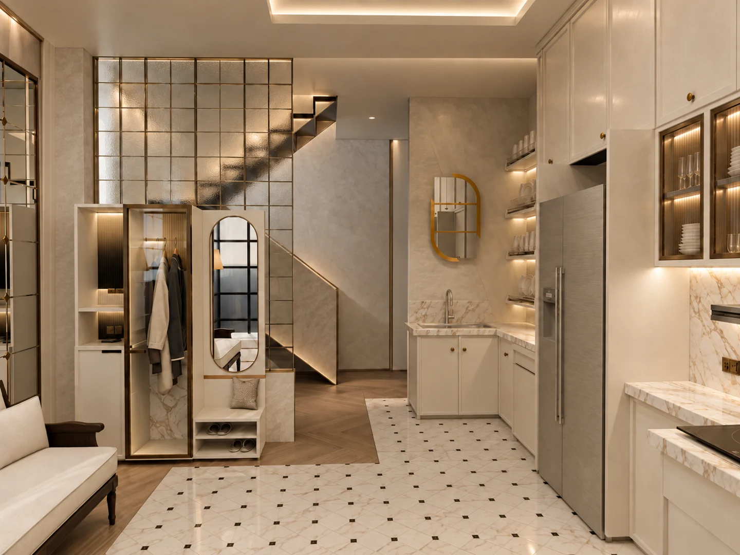 Design visualisation: Kitchen and connected spaces